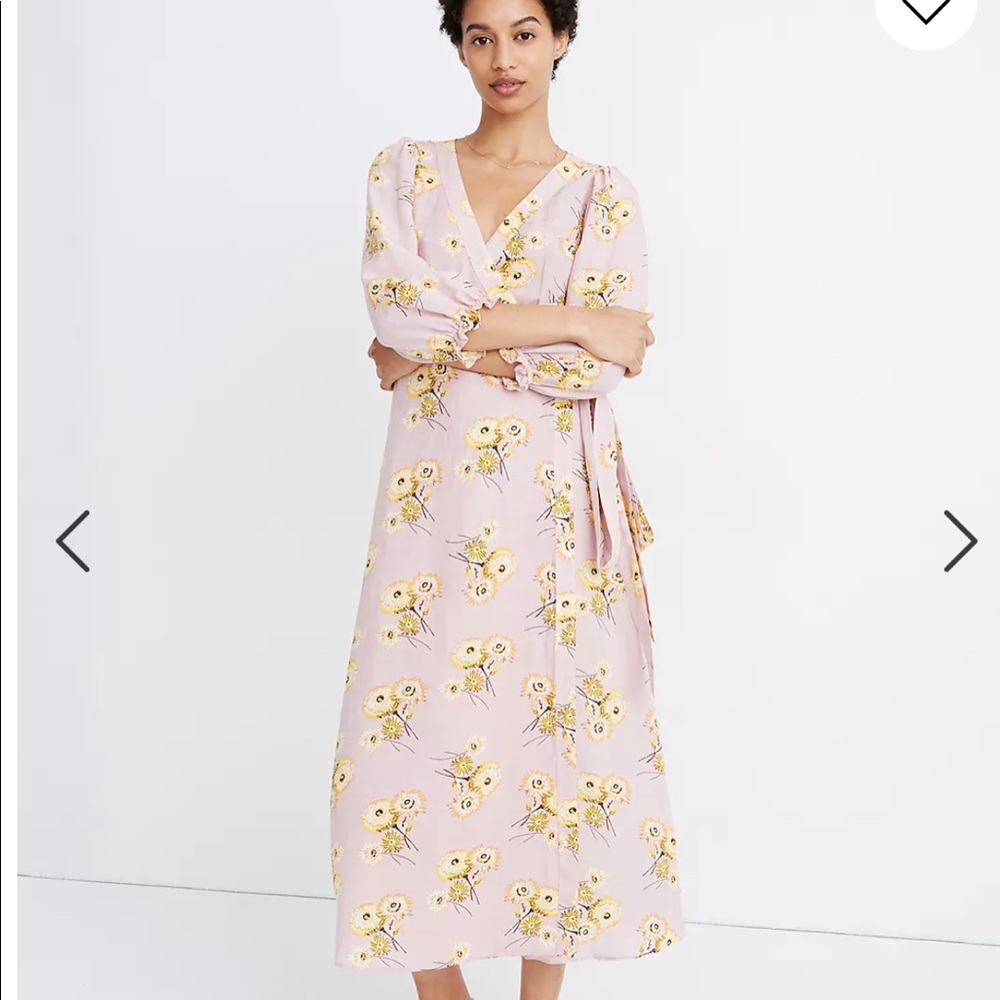 Madewell Flower Print Wrap Dress